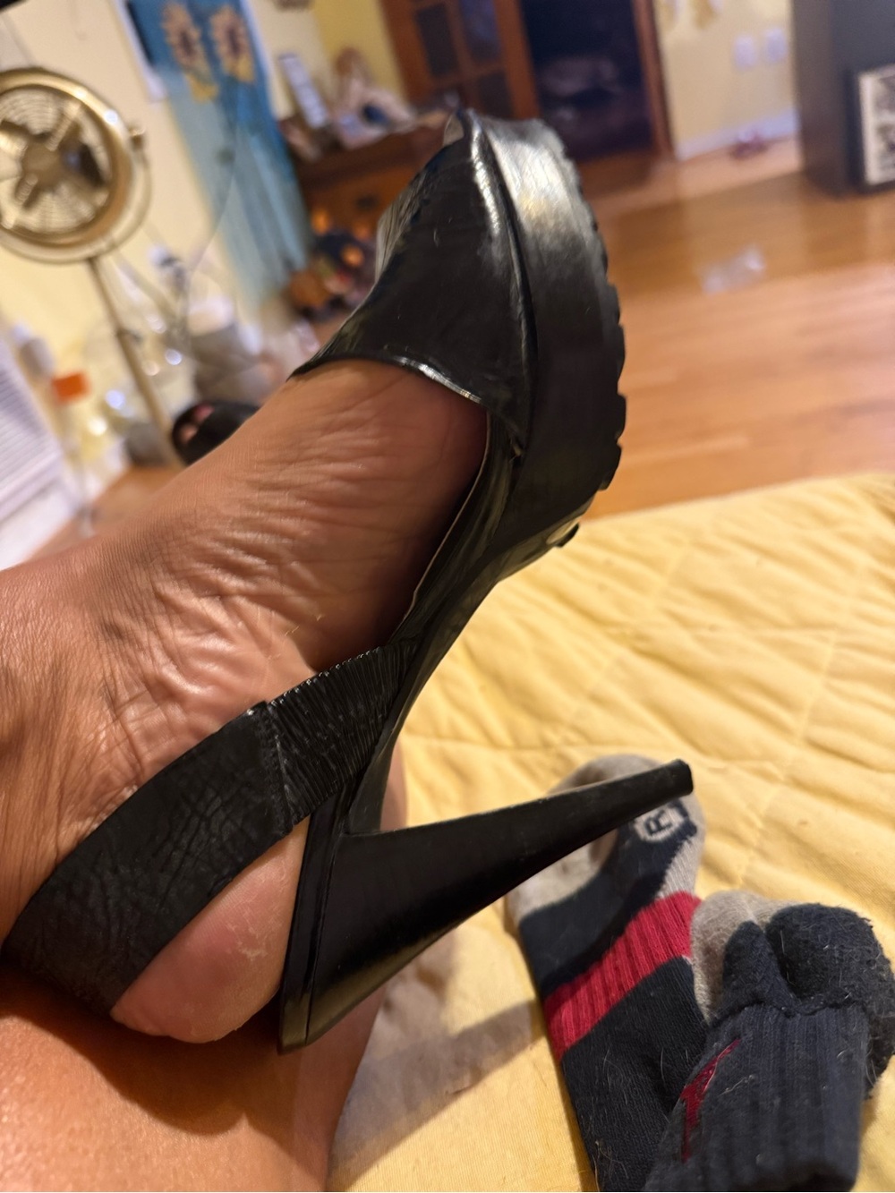 BCBGMaxAzria Black Slingback Platform Heels
